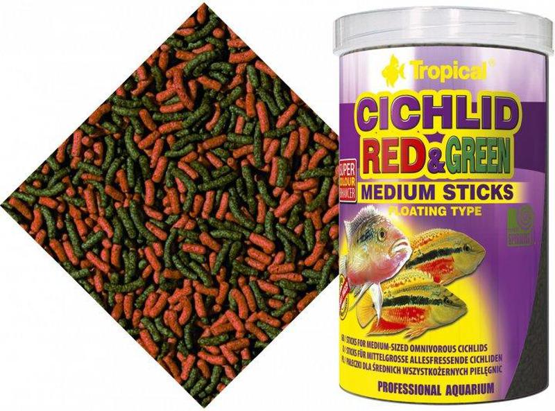 TROPICAL Cichlid red&green medium sticks