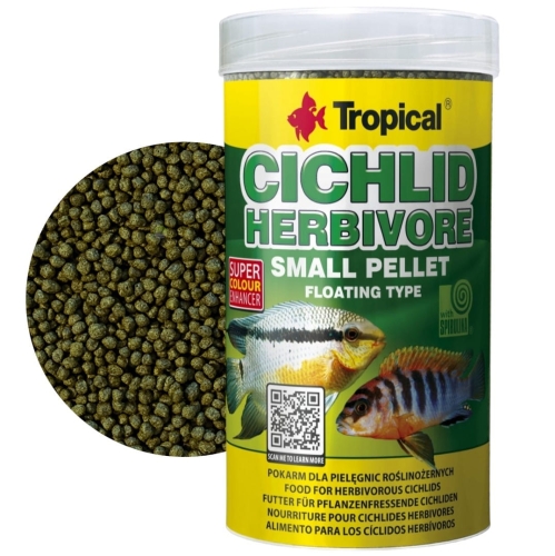 TROPICAL Cichlid HERBIVORE small pellet 1000mL